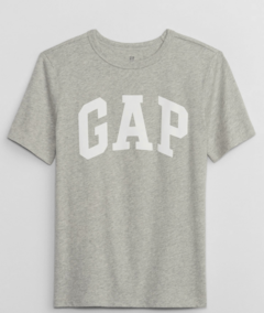 Remera "Gap" - Gris con logo estampado en blanco