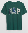 Remera "Gap" - Verde oscuro con logo estampado de colores