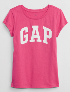 Remera "Gap" - Fucsia con logo blanco con brillitos