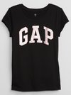 Remera "Gap" - Negra con logo rosa brilloso