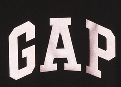 Remera "Gap" - Negra con logo rosa brilloso - comprar online