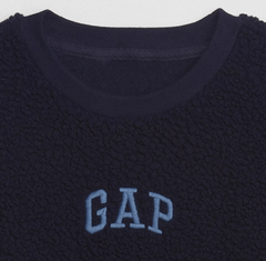 Buzo "Gap". UNISEX - De bouclé azul con logo bordado. Agrigado!! Ver medidas - comprar online
