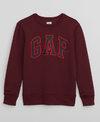 Buzo "Gap". Cuello redondo bordó con logo estampado