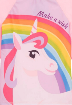 Malla UV "Boneco" - Big Girl - Remera UV + short - Rosa con unicornios y arco iris - comprar online