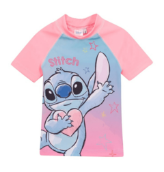Malla UV "Disney" - Remera UV + short - Rosa flúo con Stich - comprar online