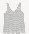 Musculosa "Old Navy" - De mujer, escote "V", blanca con rayitas negras