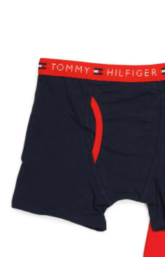 Boxer "Tommy Hilfiger" - Pack x 2 unidades - Rojo liso + azul marino liso - Lupeluz