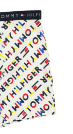 Boxer "Tommy Hilfiger" - Pack x 2 unidades - Rojo liso + blanco con logos de colores - comprar online