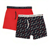 Boxer "Tommy Hilfiger" - Pack x 2 unidades - Rojo liso + azul marino con logos