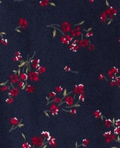 Buzo "Osh Kosh"- De micropolar, 1/2 cierre, azul marino con florcitas rojas en internet