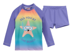 Malla UV "Boneco" - Remera UV + short - Lila con estrella