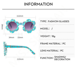 Anteojos de sol "Ocean" - 400% UV - Flor multicolor, lentes espejados (ver descripción) - tienda online