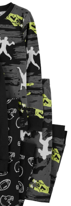 Pijama "Carter´s". 2 piezas negro con cascos y gris con jugadores de futbol americano (Se venden por separado) en internet