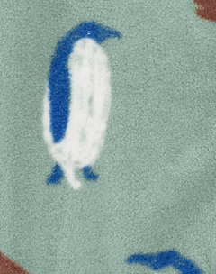 Osito "Carter´s", micropolar - Verde con pinguinos, sin pies - Lupeluz