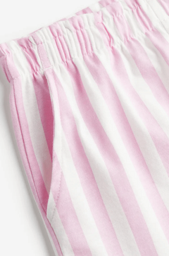 Short "H&M" - Rayado rosa y blanco con bolsillos en internet