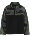 Buzo "Osh Kosh"- De micropolar, 1/2 cierre, negro y camuflado verde