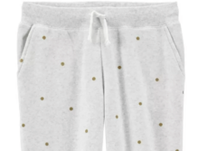 Jogging "Osh Kosh" - De algodón con frisa, gris melange con lunares dorados - comprar online