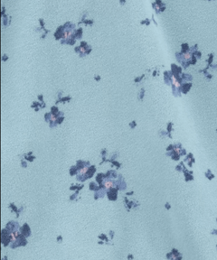 Buzo "Osh Kosh"- De micropolar, 1/2 cierre, celeste con florcitas azules - Lupeluz