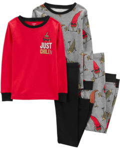 Pijama "Carter´s". 2 piezas rojo/negro y gris con chilis
