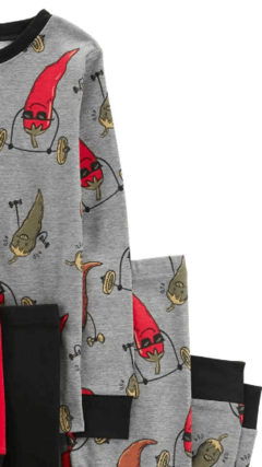 Pijama "Carter´s". 2 piezas rojo/negro y gris con chilis - comprar online