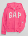 Campera "Gap". Rosa con logo blanco y borde en gris