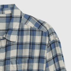 Camisa "Gap" - Escosesa cruda y azul con detalles plateados - comprar online