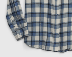 Camisa "Gap" - Escosesa cruda y azul con detalles plateados en internet
