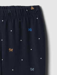 Pantalón "Gap", de algodón sin frisa, oxford, azul marino con pintitas y moños de colores - comprar online
