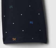 Pantalón "Gap", de algodón sin frisa, oxford, azul marino con pintitas y moños de colores en internet