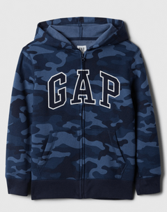 Campera "GAP". Camuflado azul con logo bordado