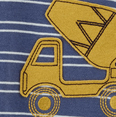 Osito "Carter´s", de algodón - Azul con rayas y camión amarillo en internet