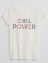 Remera "GAP". Blanca con "Girl Power", multicolor