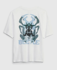 Remera "Gap" - Edición especial "DC", blanca con Blue Beetle - comprar online