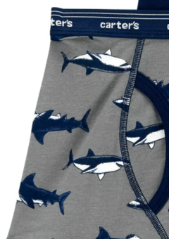 Boxer "Carter´s" - Big boy - Pack x 2 unidades - Camuflado azul y gris con tiburones - comprar online