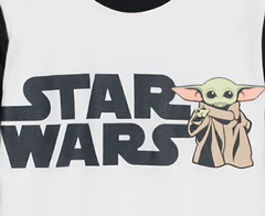 Pijama "Star Wars" - Blanco y negro con "Baby Yoda", pantalón estampado - comprar online