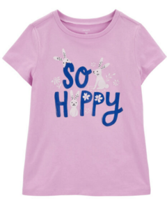 Remera "Carter´s" - Lila con "So Happy" y conejitos