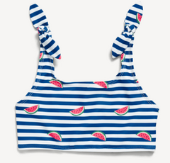 Malla "Old Navy" - Bikini rayada azul y blanca con sandias - comprar online