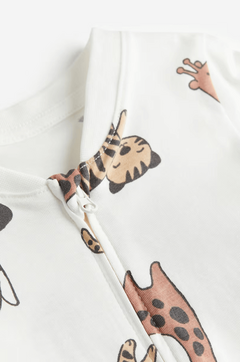 Osito "H&M", de algodón blanco con animales, sin pies - comprar online