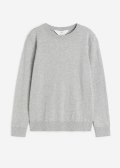 Sweater "H&M" - Bremer cuello redondo gris melange liso