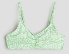 Malla "H&M" - Bikini verde agua con florcitas blancas - Lupeluz