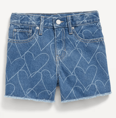 Short "Old Navy" - De jean celeste con corazones