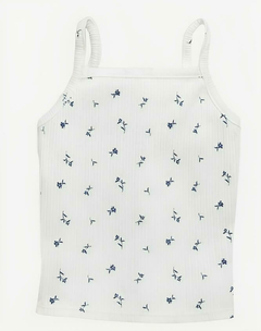 Musculosa "Old Navy" - De morley blanco con flores azules