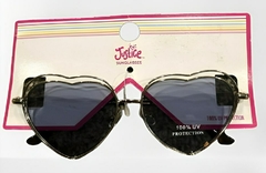 Anteojos de sol "Justice" - 100% UV - Plateados corazón doble con patillas clásicas - comprar online