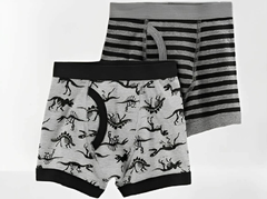 Boxer "Carter´s" - Pack x 2 unidades - Rayado y gris con dinosaurios