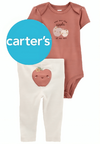 Conjunto "Carter´s" - 2 piezas rosa con manzana, body manga corta + pantalón