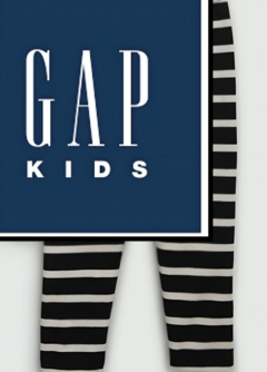 Conjunto "Gap" - Remera manga larga + pantalón de algodón azul con rayas blancas - UNISEX!! en internet