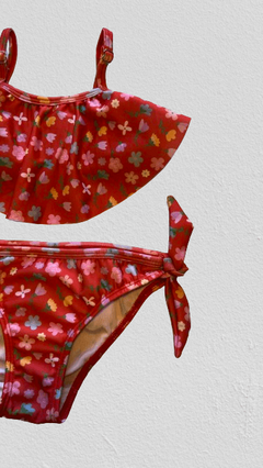 Bikini "Marcela Koury" - Big Girl - Bikini roja con flores de colores en internet