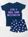 Pijama "PClub" - Little Girl - Negro con sandias - comprar online