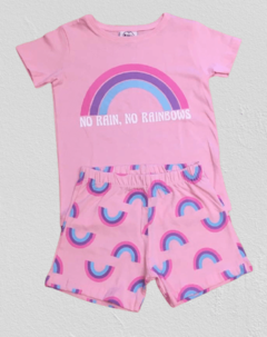 Pijama "PClub" - Little Girl - Rosa con arcoiris