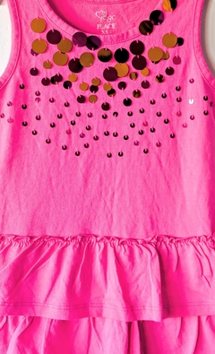 Vestido "The Children´s Place" - Fucsia, de algodón, con lentejuelas - comprar online